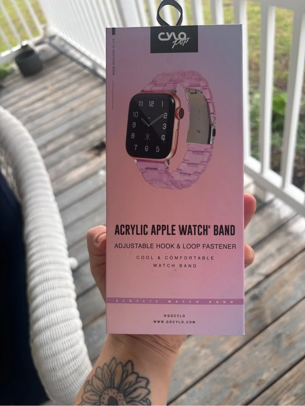 Eclipse Pink Transparent Link-Style Smartwatch Band